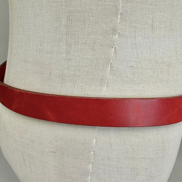 Ralph Lauren Red Leather Belt w/ Brass Buckle Size 34 RL MCMLXVII Made in Italy - Picture 14 of 16